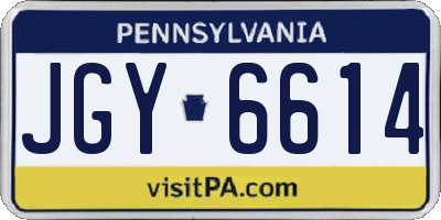 PA license plate JGY6614