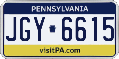 PA license plate JGY6615