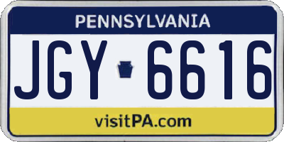 PA license plate JGY6616