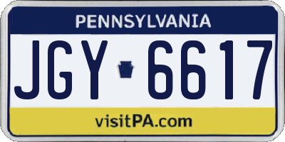 PA license plate JGY6617