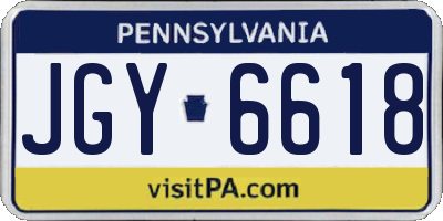 PA license plate JGY6618