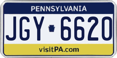 PA license plate JGY6620