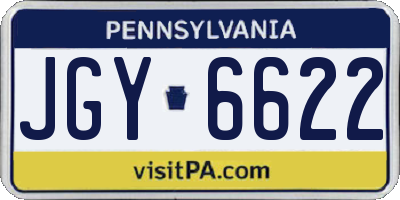 PA license plate JGY6622