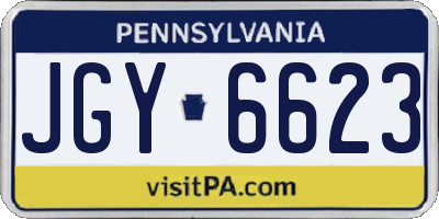 PA license plate JGY6623