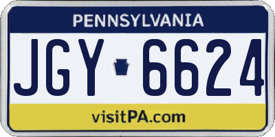 PA license plate JGY6624