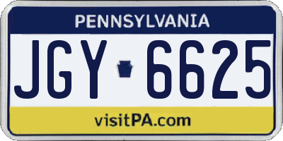 PA license plate JGY6625