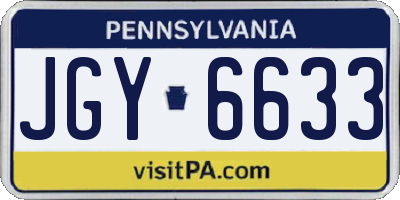 PA license plate JGY6633