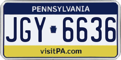PA license plate JGY6636