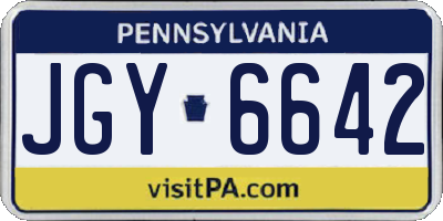 PA license plate JGY6642