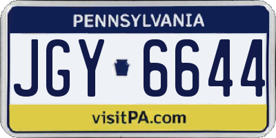 PA license plate JGY6644