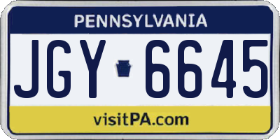 PA license plate JGY6645