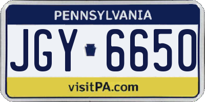 PA license plate JGY6650