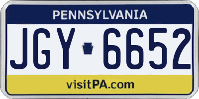 PA license plate JGY6652