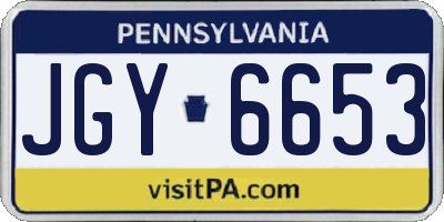 PA license plate JGY6653