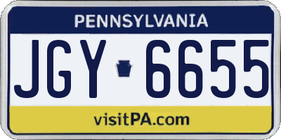 PA license plate JGY6655