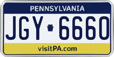 PA license plate JGY6660
