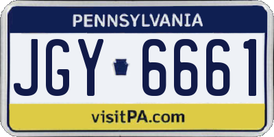 PA license plate JGY6661