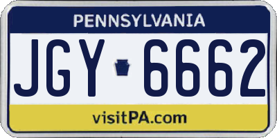 PA license plate JGY6662