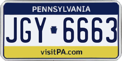 PA license plate JGY6663