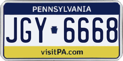 PA license plate JGY6668