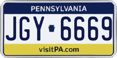 PA license plate JGY6669