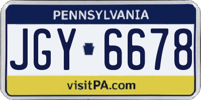 PA license plate JGY6678