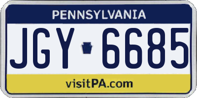PA license plate JGY6685