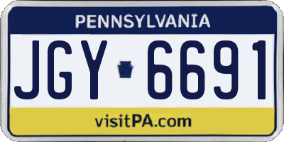 PA license plate JGY6691