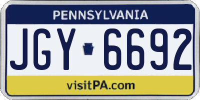 PA license plate JGY6692