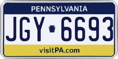PA license plate JGY6693