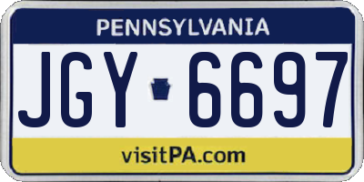 PA license plate JGY6697