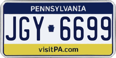 PA license plate JGY6699