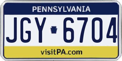 PA license plate JGY6704