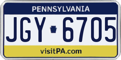 PA license plate JGY6705