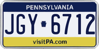 PA license plate JGY6712