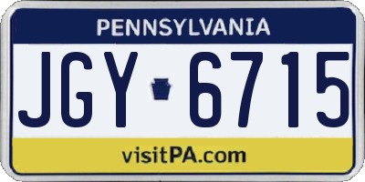 PA license plate JGY6715