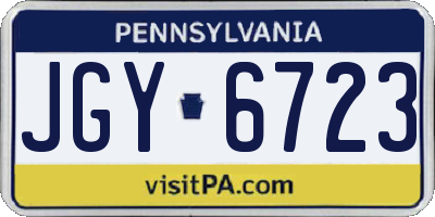 PA license plate JGY6723