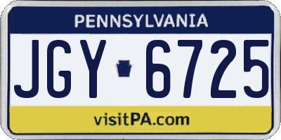 PA license plate JGY6725