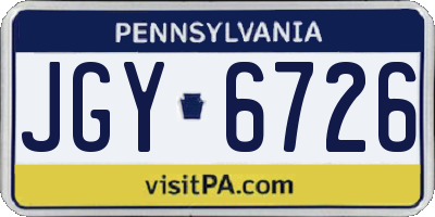 PA license plate JGY6726