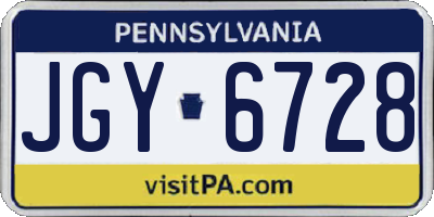 PA license plate JGY6728