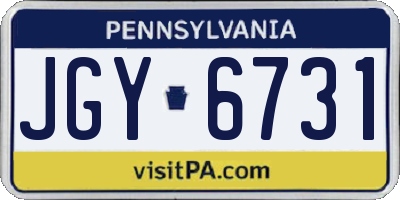 PA license plate JGY6731
