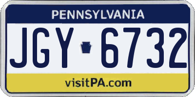 PA license plate JGY6732