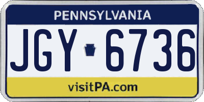 PA license plate JGY6736