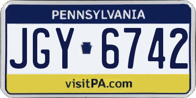 PA license plate JGY6742