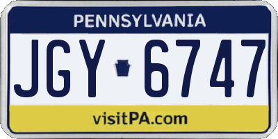 PA license plate JGY6747