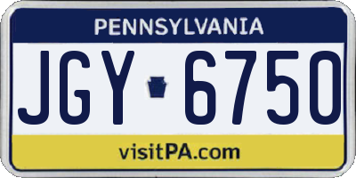 PA license plate JGY6750