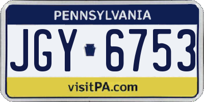 PA license plate JGY6753