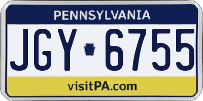 PA license plate JGY6755