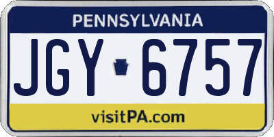 PA license plate JGY6757