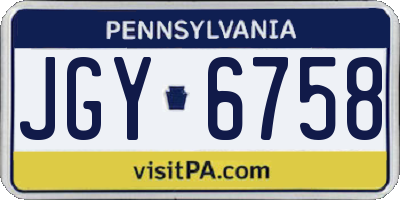 PA license plate JGY6758